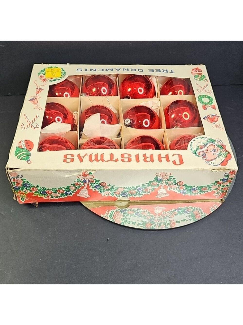 Vintage Poland Christmas Ornaments Baubles Set Of 12 RED Shiny Glass - Picture 16 of 16
